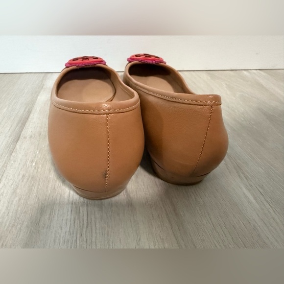 Tory Burch Reva ballet Miller Fringe Flats Size 6M Tan Pink - Picture 7 of 9